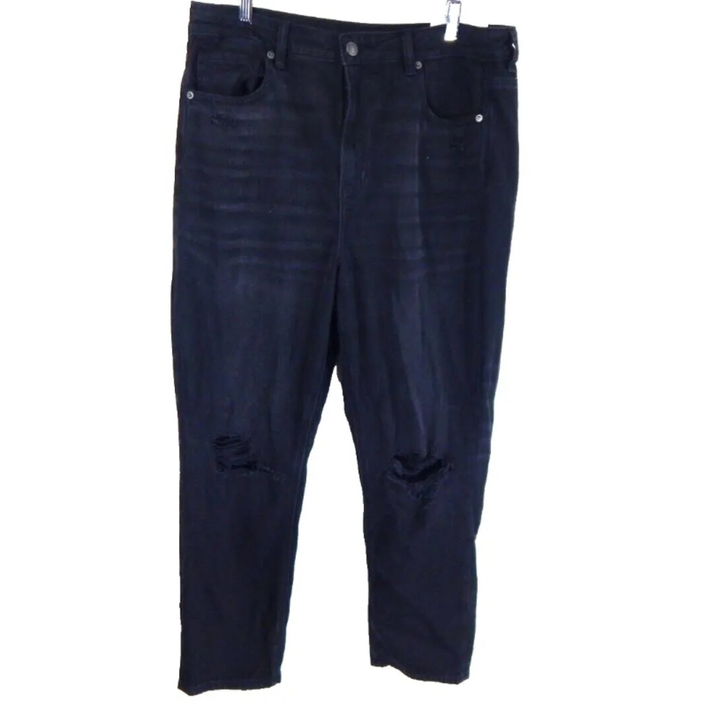 American Eagle Distressed Black Mom Jeans